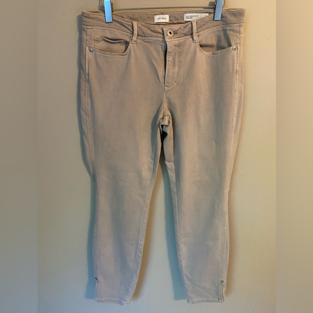 J. Jill Authentic Fit Slim Ankle Tan Jeans | Women's Sz 8
